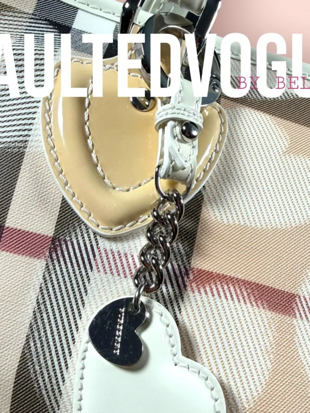 Burberry Nova Check Hearts Tote 💕 Rare Print Canvas Bag - Picture 3 of 11